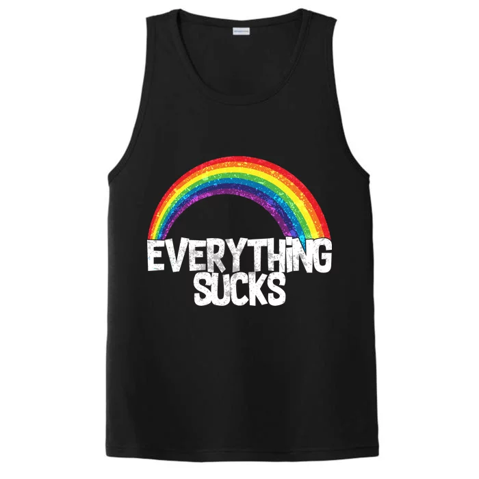 Everything Sucks Rainbow Performance Tank