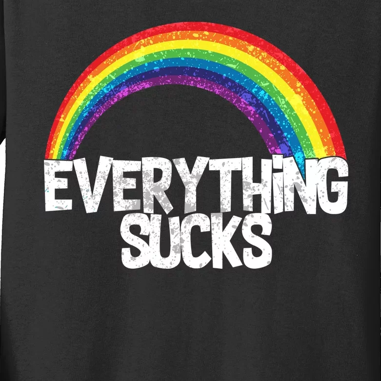 Everything Sucks Rainbow Kids Long Sleeve Shirt