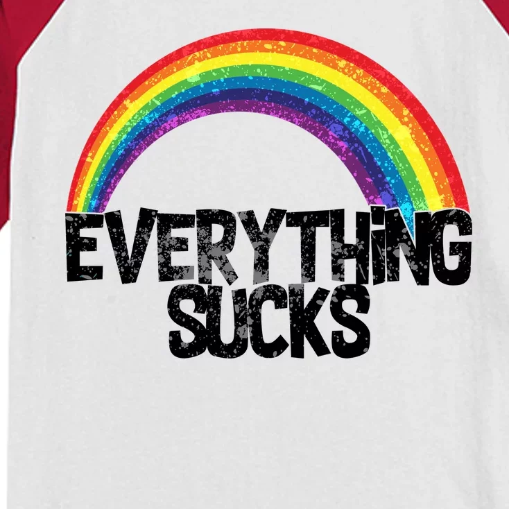 Everything Sucks Rainbow Kids Colorblock Raglan Jersey