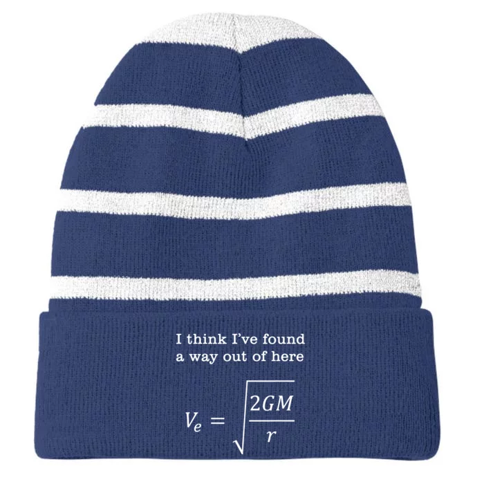 Escape Velocity Gravity Physics Engineer Striped Beanie with Solid Band