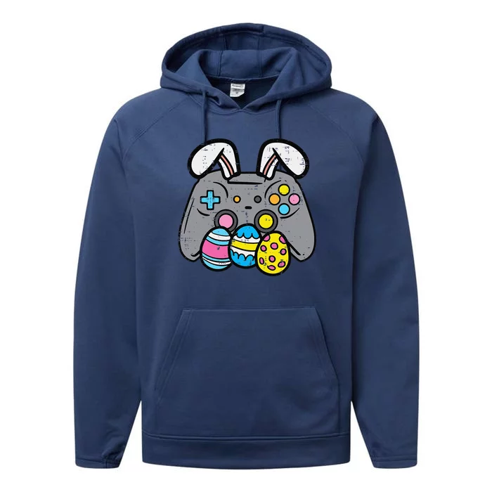 Easter Video Game Bunny Eggs Gaming Gamern Performance Fleece Hoodie