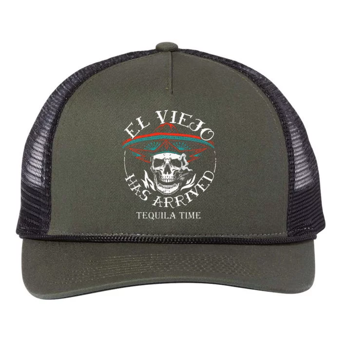 El Viejo Has Arrived Tequila Time Vintage Retro Rope Trucker Hat Cap