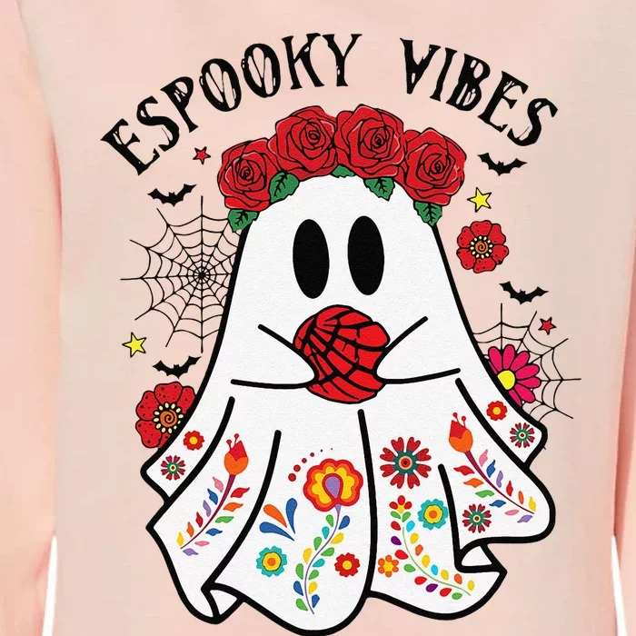 Espooky Vibes Halloween Ghost Mexican Concha Spooky Mama Gift Womens California Wash Sweatshirt