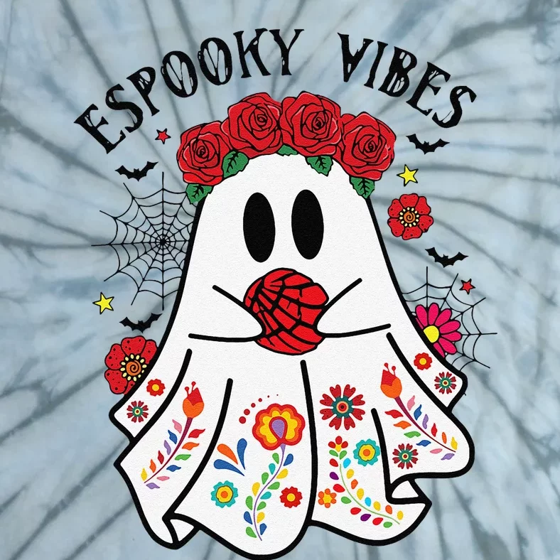 Espooky Vibes Halloween Ghost Mexican Concha Spooky Mama Gift Tie-Dye T-Shirt