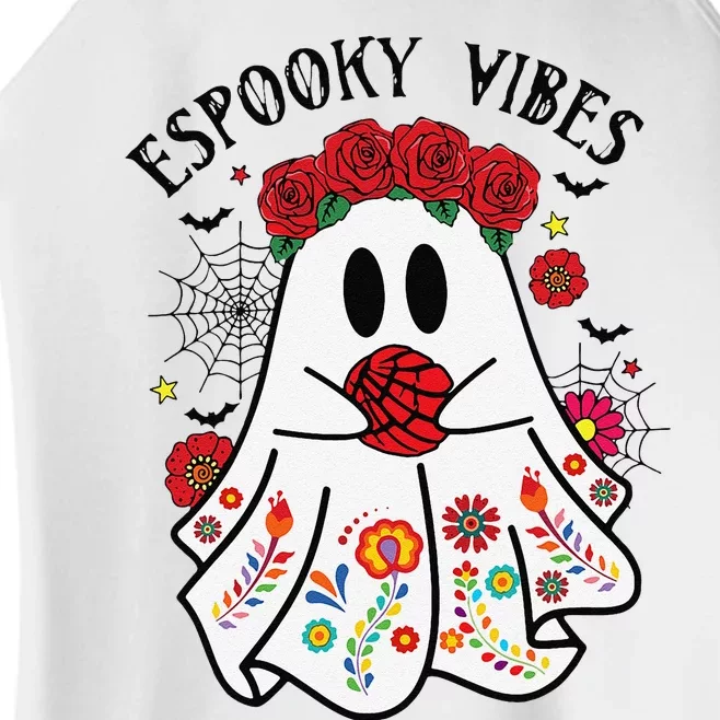 Espooky Vibes Halloween Ghost Mexican Concha Spooky Mama Gift Women’s Perfect Tri Rocker Tank