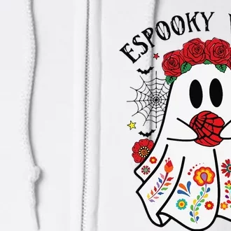 Espooky Vibes Halloween Ghost Mexican Concha Spooky Mama Gift Full Zip Hoodie