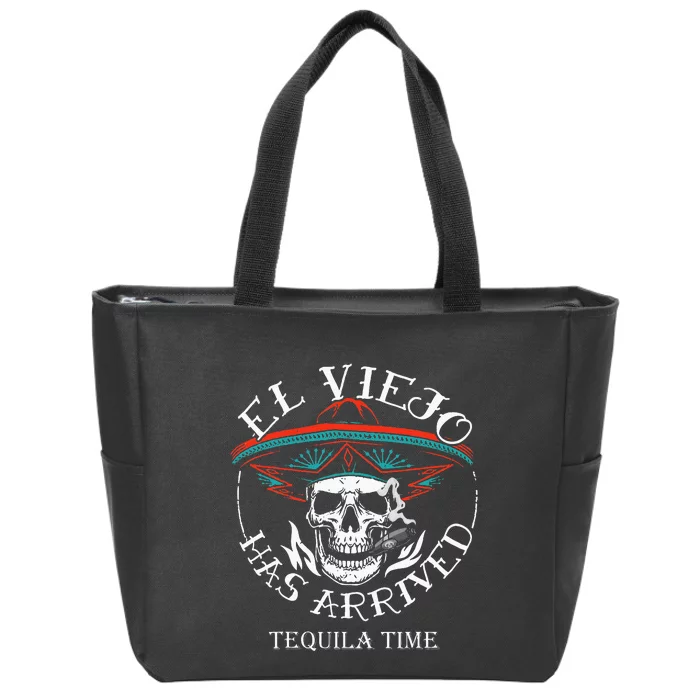 El Viejo Has Arrived Tequila Time Vintage Zip Tote Bag