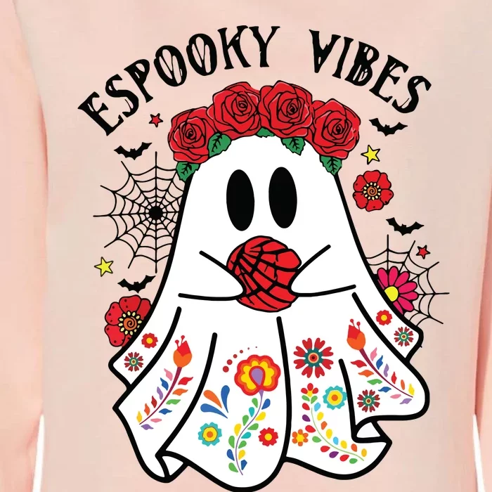 Espooky Vibes Halloween Ghost Mexican Concha Spooky Mama Womens California Wash Sweatshirt