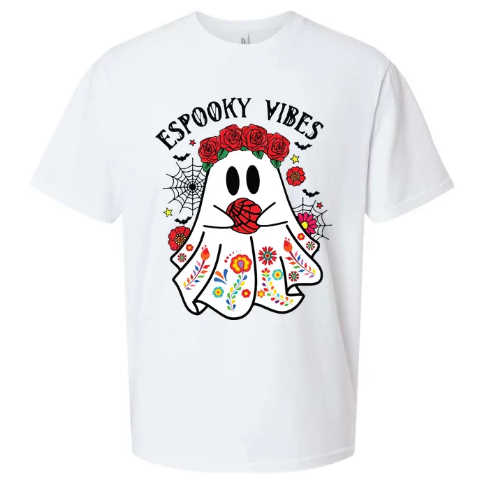 Espooky Vibes Halloween Ghost Mexican Concha Spooky Mama Sueded Cloud Jersey T-Shirt