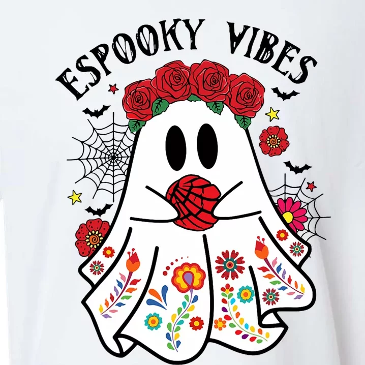 Espooky Vibes Halloween Ghost Mexican Concha Spooky Sueded Cloud Jersey T-Shirt