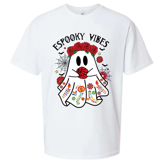 Espooky Vibes Halloween Ghost Mexican Concha Spooky Sueded Cloud Jersey T-Shirt