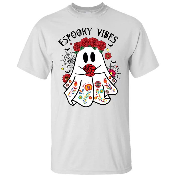 Espooky Vibes Halloween Ghost Mexican Concha Spooky Tall T-Shirt