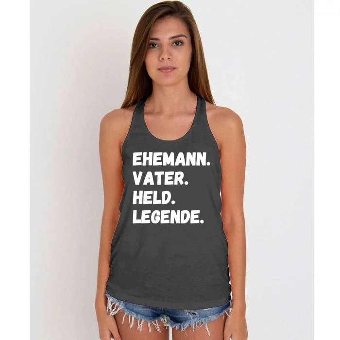 Ehemann Vater Held Legende Women's Knotted Racerback Tank