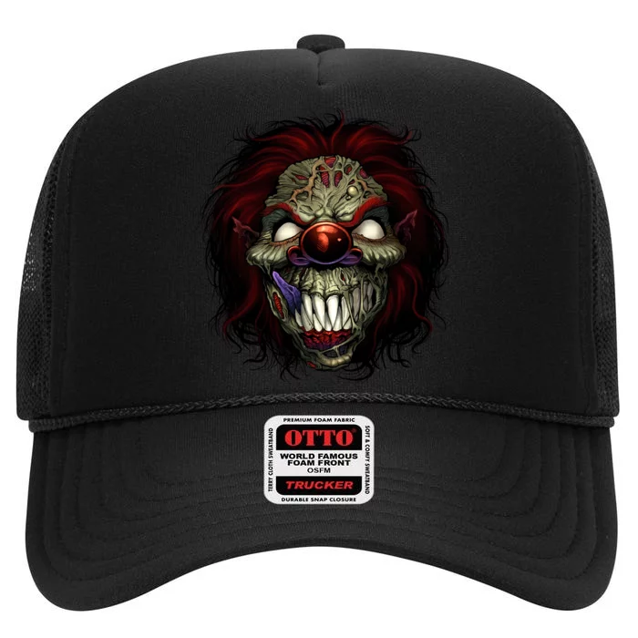 Evil Clown Smiling High Crown Mesh Trucker Hat