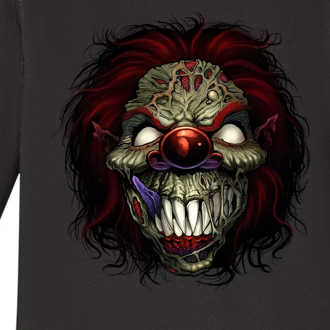 Evil Clown Smiling Baby Long Sleeve Bodysuit