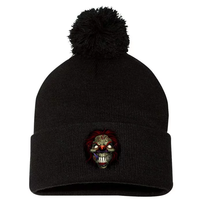 Evil Clown Smiling Pom Pom 12in Knit Beanie