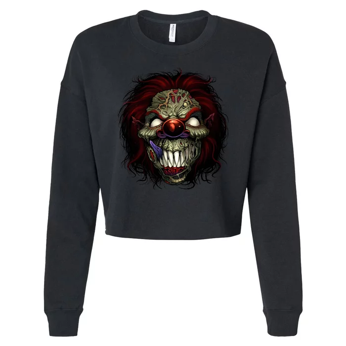 Evil Clown Smiling Cropped Pullover Crew