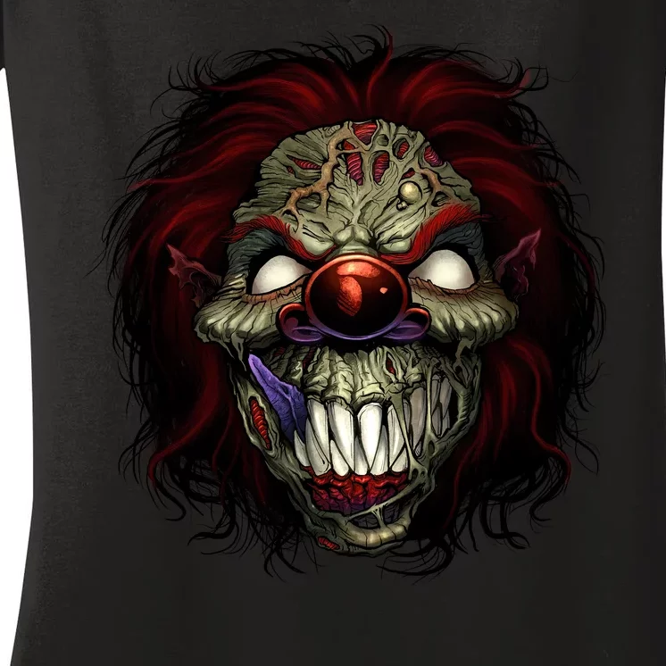 Evil Clown Smiling Women's V-Neck T-Shirt