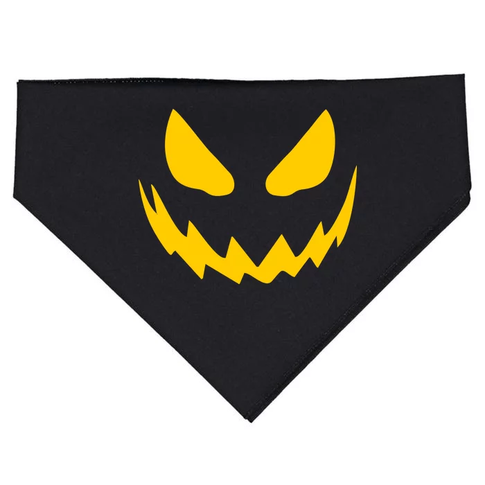 Evil Pumpkin Face USA-Made Doggie Bandana