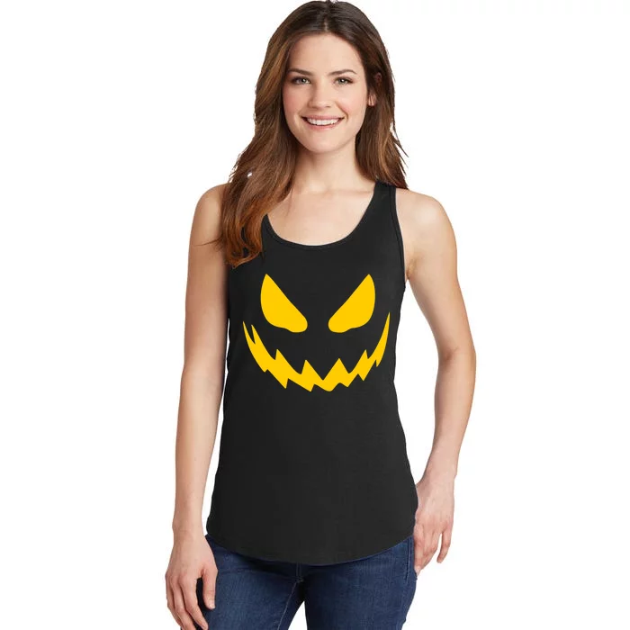 Evil Pumpkin Face Ladies Essential Tank