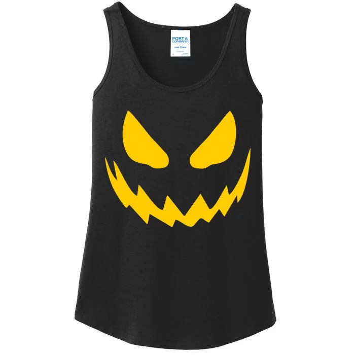 Evil Pumpkin Face Ladies Essential Tank