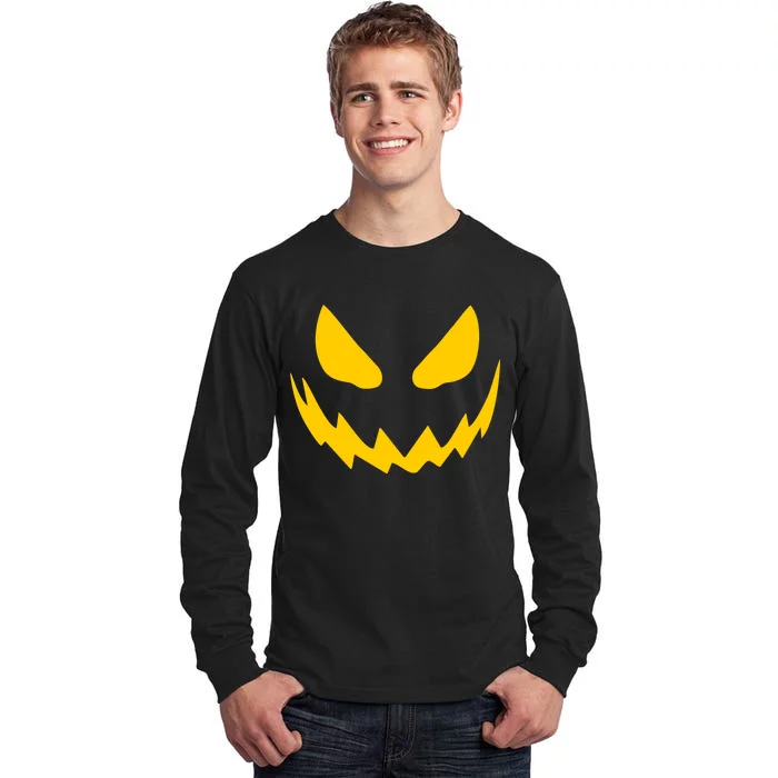 Evil Pumpkin Face Tall Long Sleeve T-Shirt