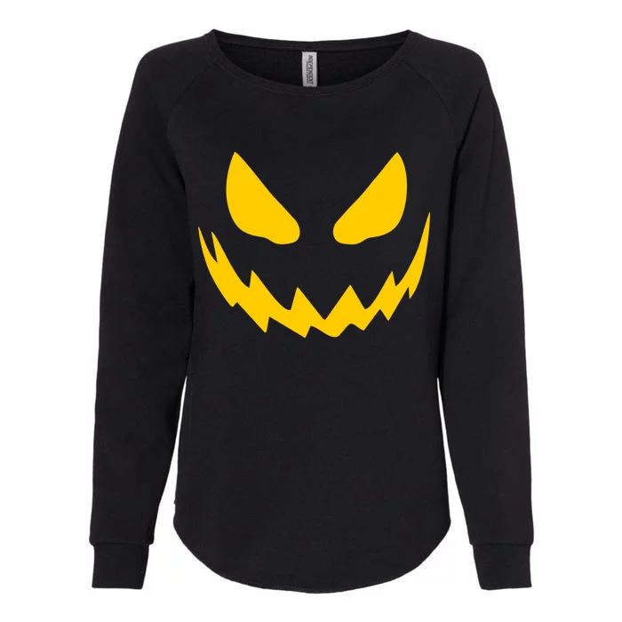 Evil Pumpkin Face Womens California Wash Sweatshirt