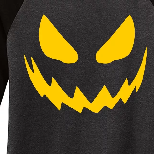 Evil Pumpkin Face Women's Tri-Blend 3/4-Sleeve Raglan Shirt