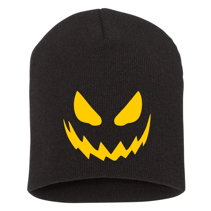 Evil Pumpkin Face Short Acrylic Beanie