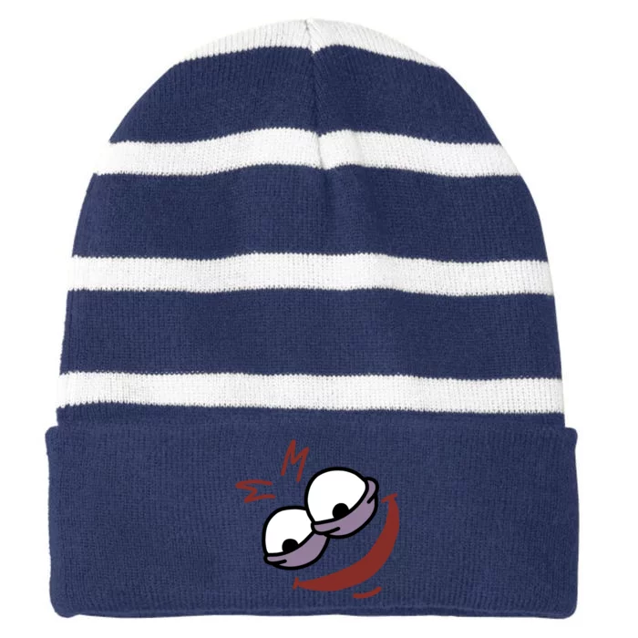 Evil Savage Meme Striped Beanie with Solid Band