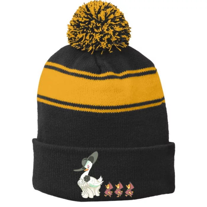 Evil Village Lady Dimitrescu Resident Ducks Stripe Pom Pom Beanie