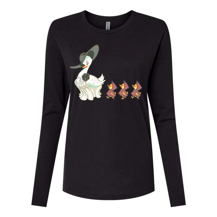 Evil Village Lady Dimitrescu Resident Ducks Womens Cotton Relaxed Long Sleeve T-Shirt