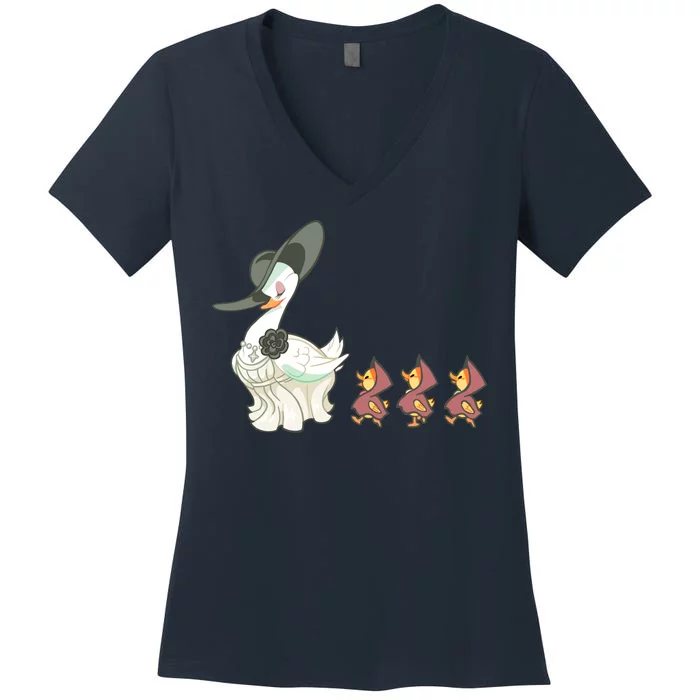 Evil Village Lady Dimitrescu Resident Ducks Women's V-Neck T-Shirt