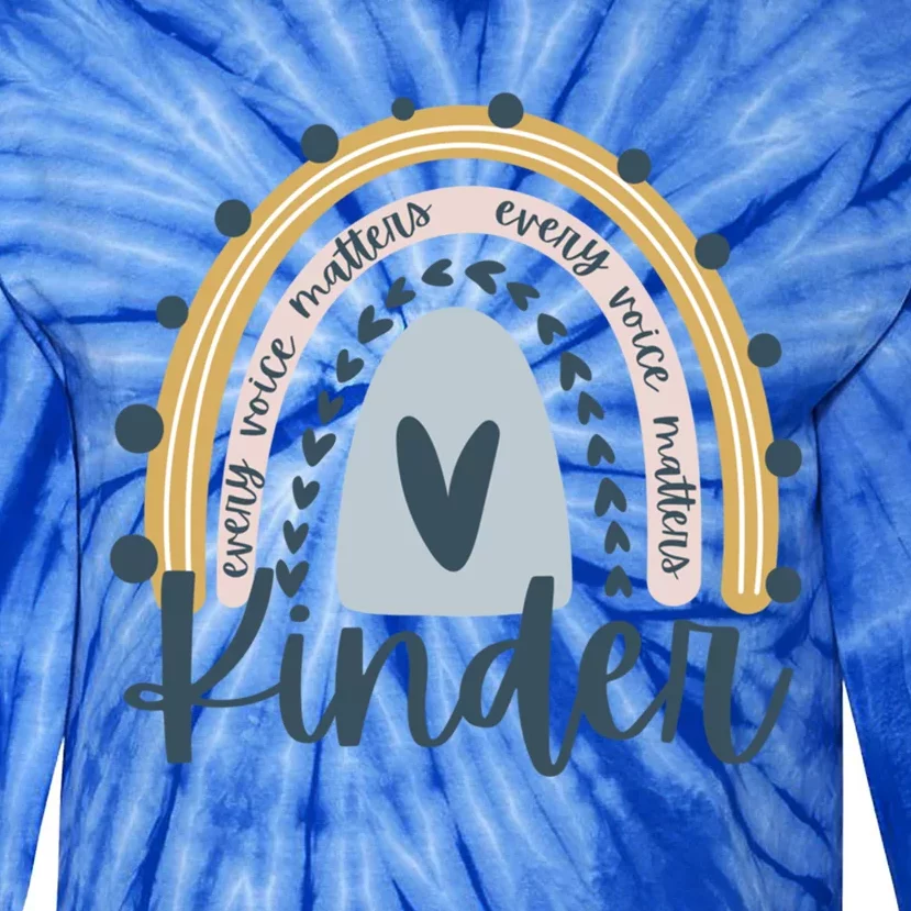 Every Voice Matters Kindergarten Teacher Cool Gift Tie-Dye Long Sleeve Shirt