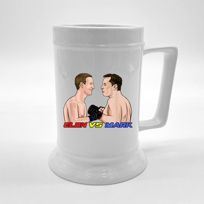 Elon Vs Mark Front & Back Beer Stein