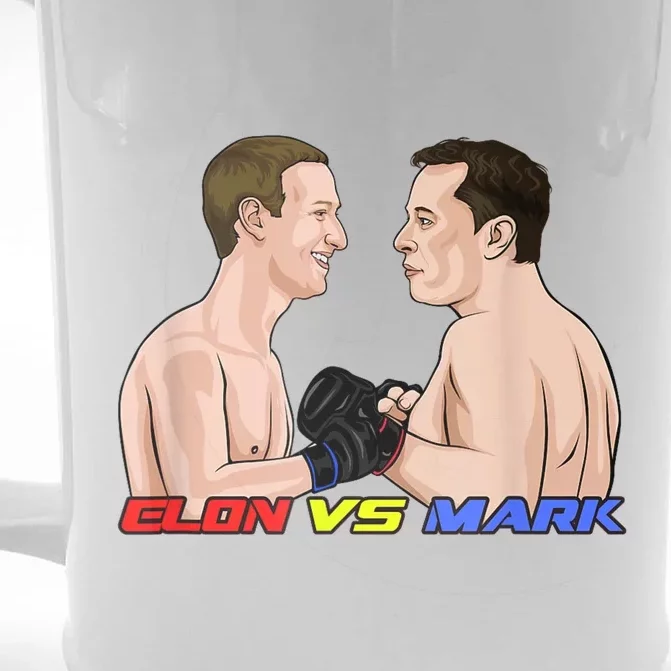 Elon Vs Mark Front & Back Beer Stein