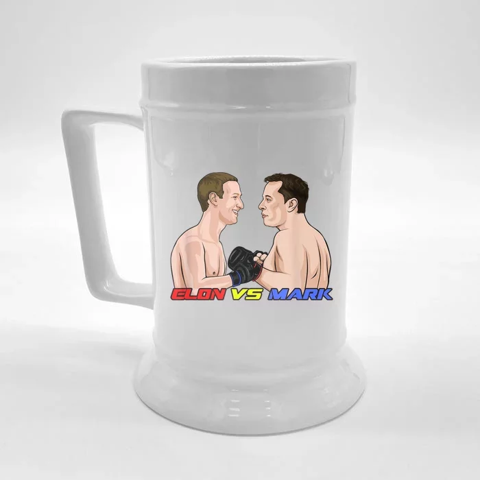 Elon Vs Mark Front & Back Beer Stein