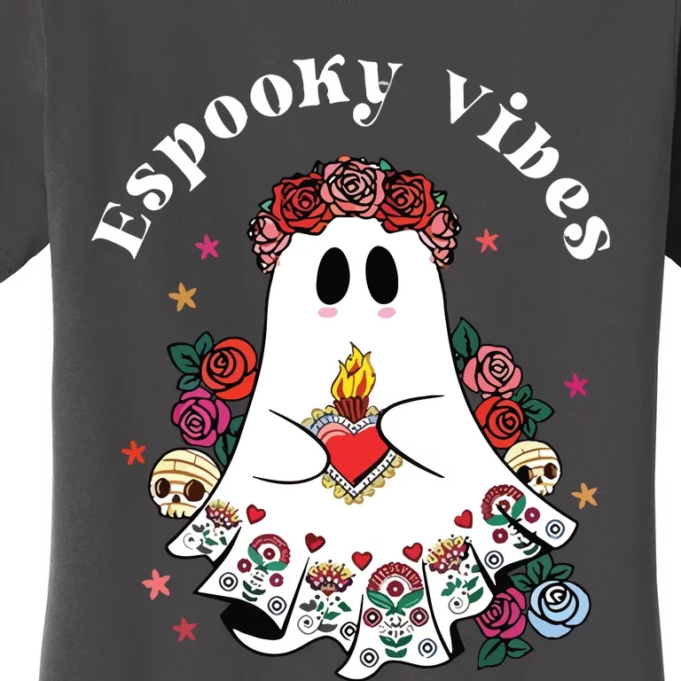 Espooky Vibes Maestra Halloween Spanish Mexican Teacher Women's T-Shirt