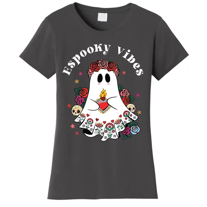 Espooky Vibes Maestra Halloween Spanish Mexican Teacher Women's T-Shirt