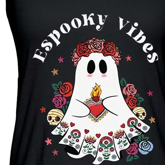 Espooky Vibes Maestra Halloween Spanish Mexican Teacher Gift Ladies Essential Flowy Tank