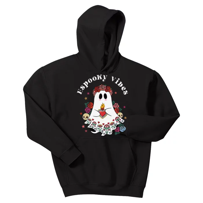 Espooky Vibes Maestra Halloween Spanish Mexican Teacher Gift Kids Hoodie