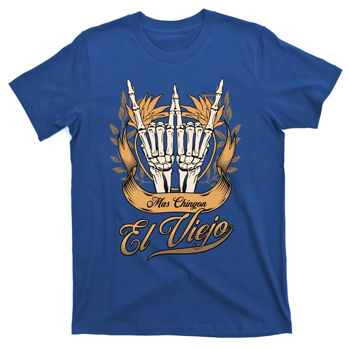 El Viejo Mas Chingon Skeleton Rock Hands Gift T-Shirt