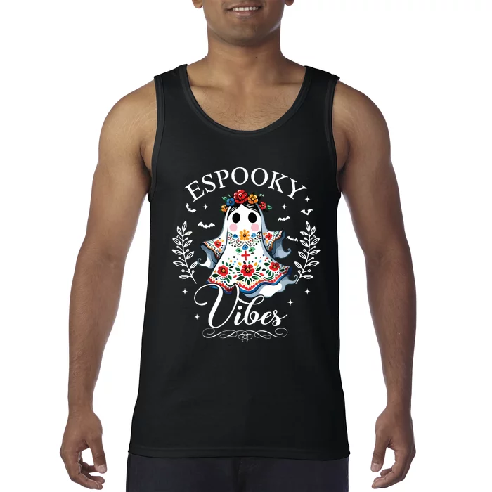 Espooky Vibes Maestra Halloween Spanish Mexican Teacher Tank Top