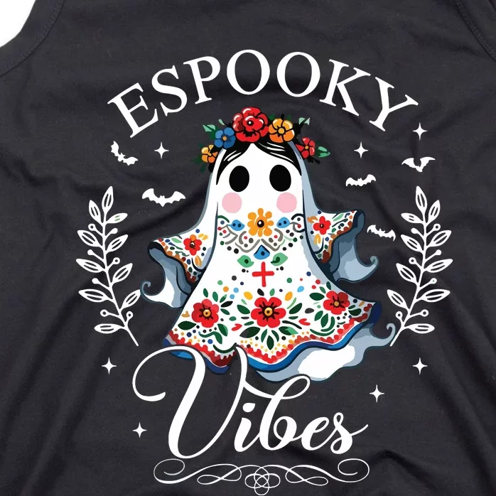 Espooky Vibes Maestra Halloween Spanish Mexican Teacher Tank Top