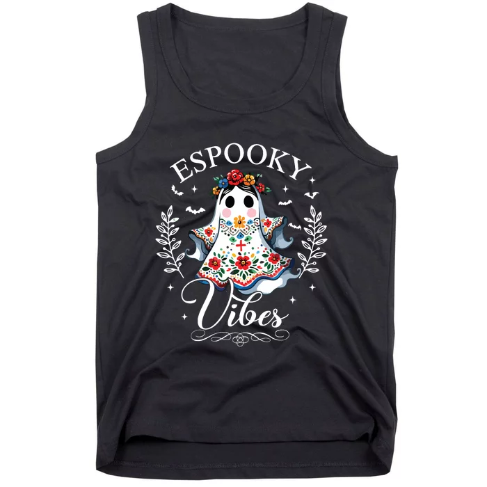 Espooky Vibes Maestra Halloween Spanish Mexican Teacher Tank Top