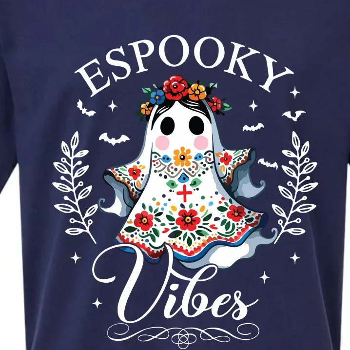 Espooky Vibes Maestra Halloween Spanish Mexican Teacher Sueded Cloud Jersey T-Shirt