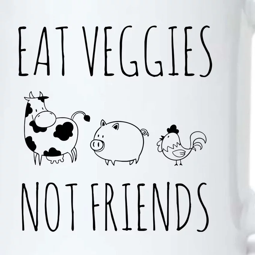 Eat Veggies Not Friends Vegan Vegetarian Black Color Changing Mug