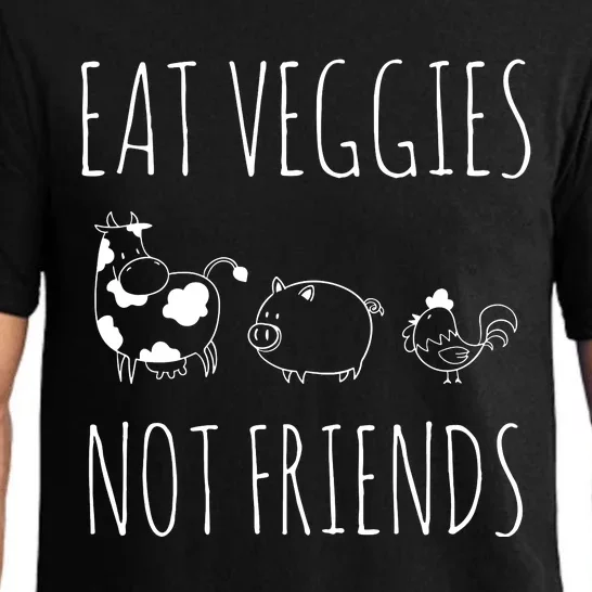 Eat Veggies Not Friends Vegan Vegetarian Pajama Set