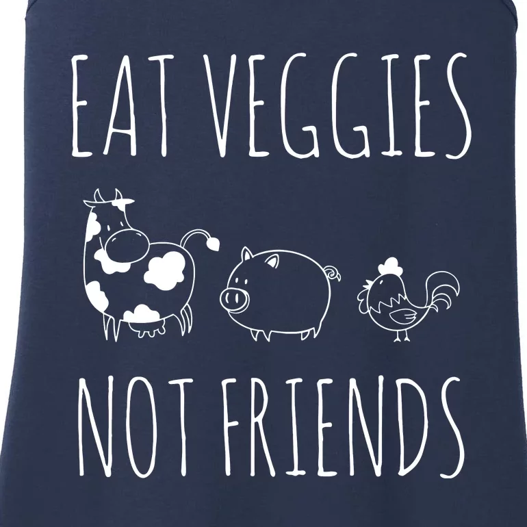 Eat Veggies Not Friends Vegan Vegetarian Ladies Essential Tank