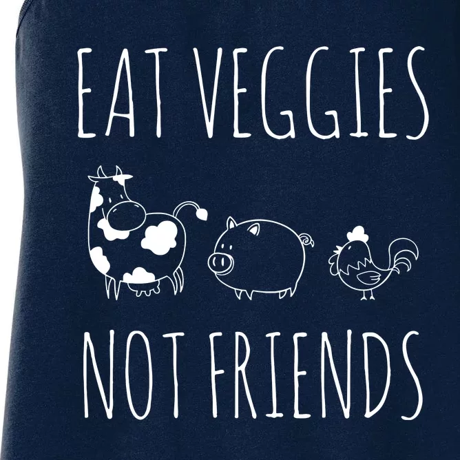 Eat Veggies Not Friends Vegan Vegetarian Women's Racerback Tank